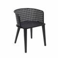 Chaise en plastique avec dossier ajouré, Noir