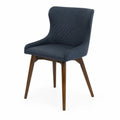 Chaise en bois et tissu polyester Bleu 90cm