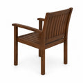 Chaise extérieure en bois d'acacia brun avec accoudoirs