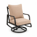Fauteuil pivotant en métal avec coussins beige