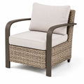 Fauteuil en aluminium et polyrotin avec coussins en polyester Beige