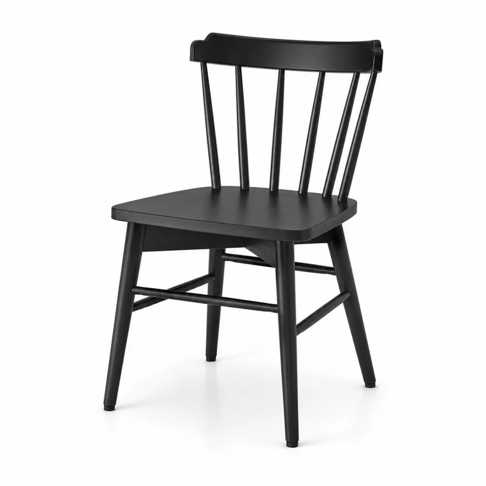 Chaise en Bois Noir Massif