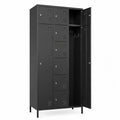 Armoire à casiers en métal noir avec 12 portes