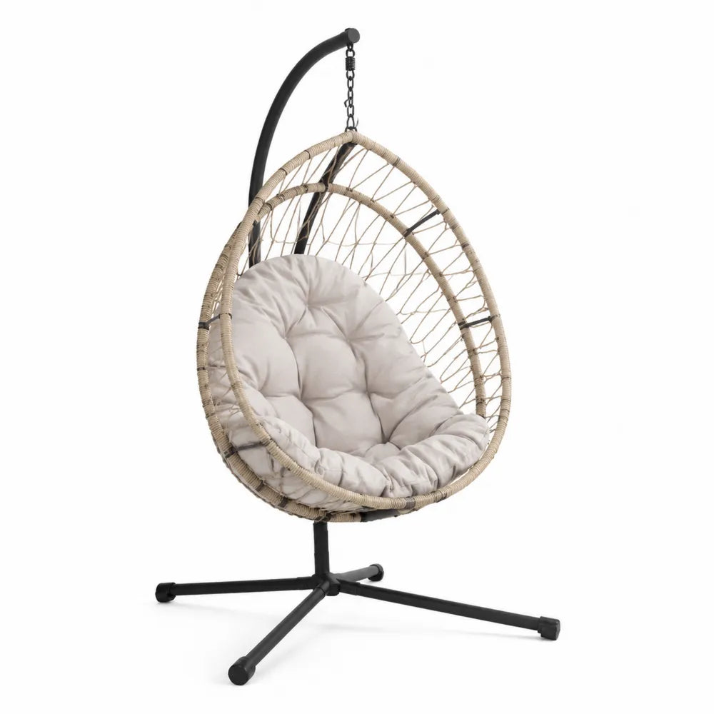 Chaise Suspensie en Rotin avec Support en Acier