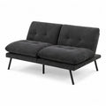 Canapé 2 places en tissu avec structure métallique Gris foncé