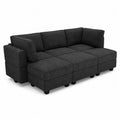 Canapé modulaire en tissu noir