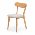 Chaise en bois de chêne et tissu beige