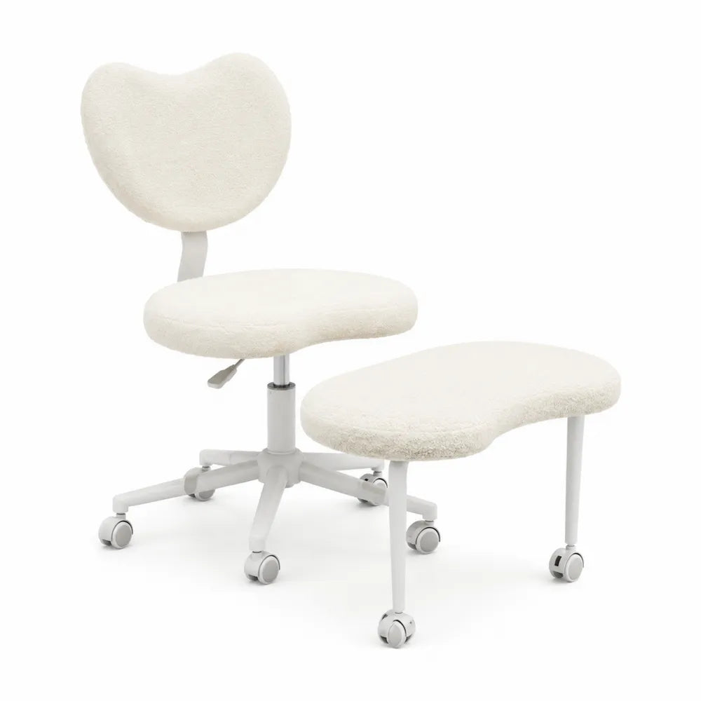 Chaise de bureau en polyester avec repose-pieds